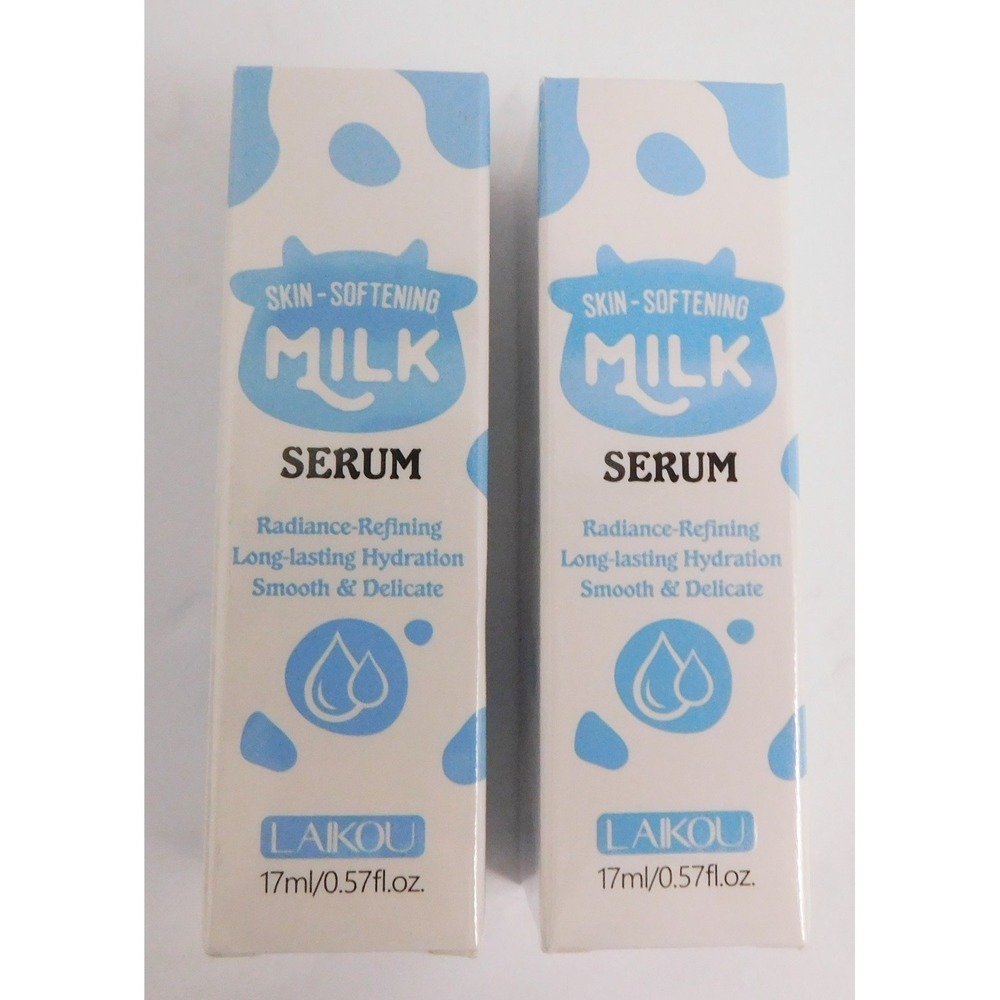 Laikou Milk Serum‎ Facial Brightening Essence Shrink Pores Hydrating  Lot of 2